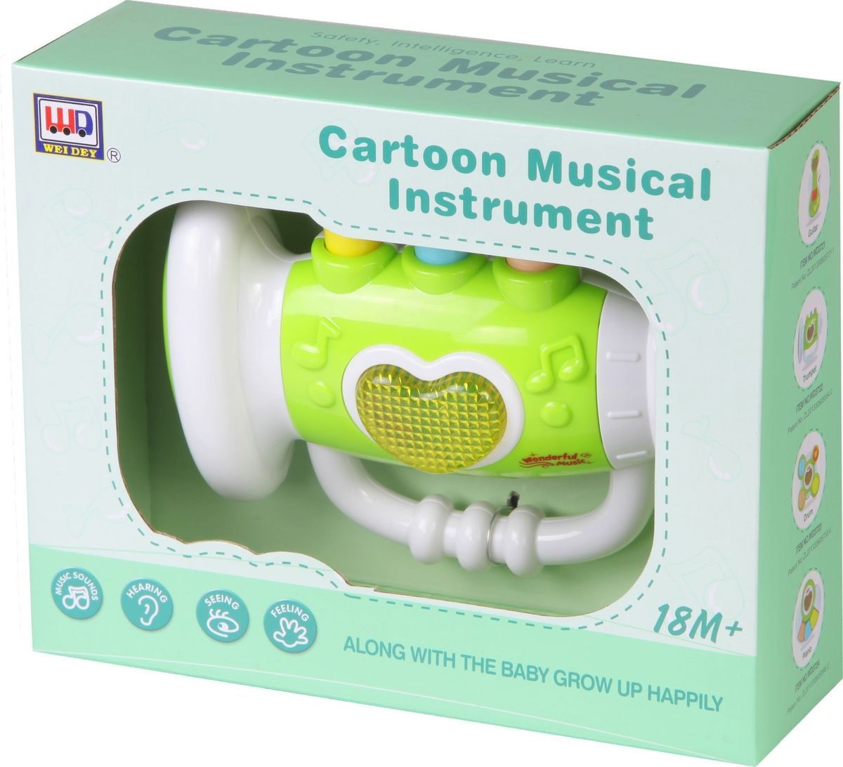 Игрушка музыкальная для малышей – Труба, с подсветкой и звуками  